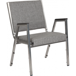 Wholesale HERCULES Series 1500 lb. Rated Gray Antimicrobial Fabric Bariatric Medical Reception Arm Chair