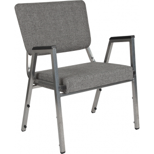 Wholesale HERCULES Series 1500 lb. Rated Gray Antimicrobial Fabric Bariatric Medical Reception Arm Chair with 3/4 Panel Back