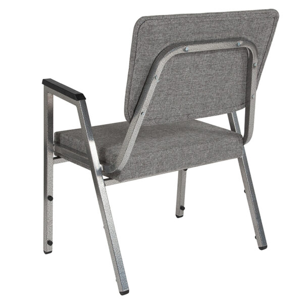 Multipurpose Stack Chair Gray Fabric Bariatric Armchair