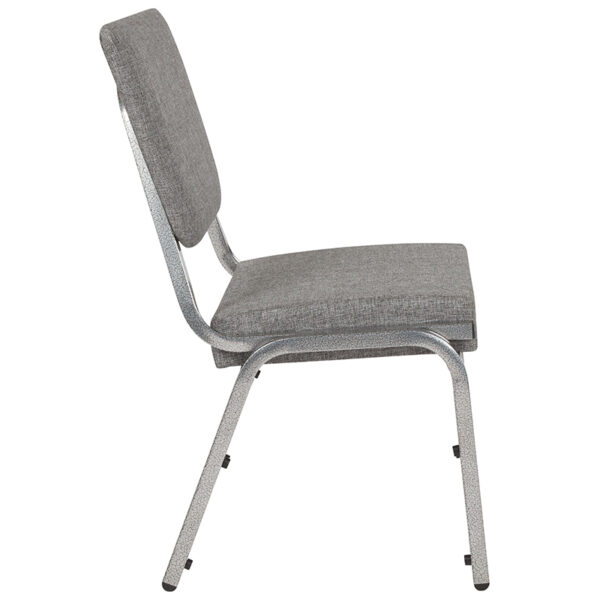Lowest Price HERCULES Series 1500 lb. Rated Gray Antimicrobial Fabric Bariatric Medical Reception Chair with 3/4 Panel Back