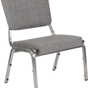 Wholesale HERCULES Series 1500 lb. Rated Gray Antimicrobial Fabric Bariatric Medical Reception Chair with 3/4 Panel Back