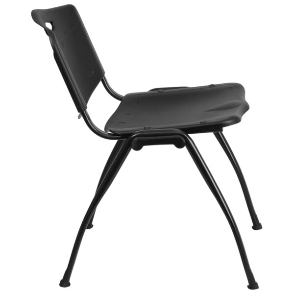 Lowest Price HERCULES Series 880 lb. Capacity Black Plastic Stack Chair