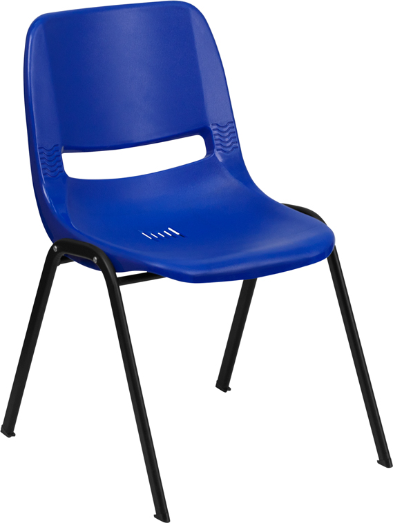 Wholesale HERCULES Series 880 lb. Capacity Blue Ergonomic Shell Stack Chair