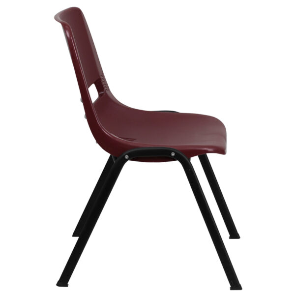 Lowest Price HERCULES Series 880 lb. Capacity Burgundy Ergonomic Shell Stack Chair