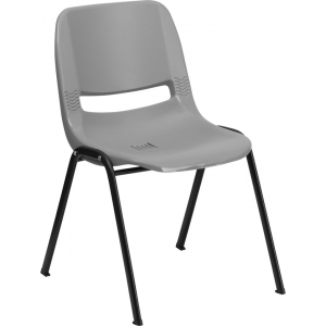 Wholesale HERCULES Series 880 lb. Capacity Gray Ergonomic Shell Stack Chair