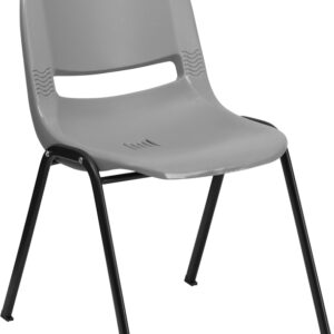 Wholesale HERCULES Series 880 lb. Capacity Gray Ergonomic Shell Stack Chair