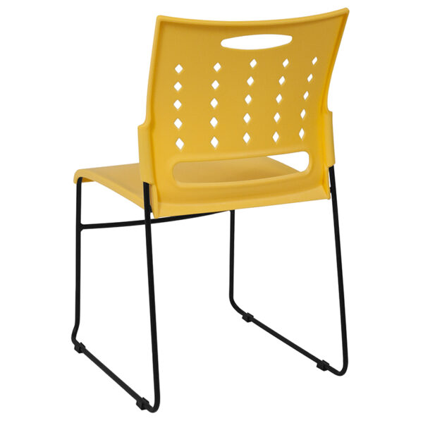 Multipurpose Stack Chair Yellow Plastic Stack Chair