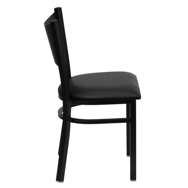Lowest Price HERCULES Series Black Coffee Back Metal Restaurant Chair - Black Vinyl Seat