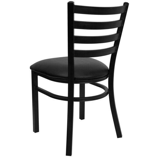 Metal Dining Chair Black Ladder Chair-Black Seat