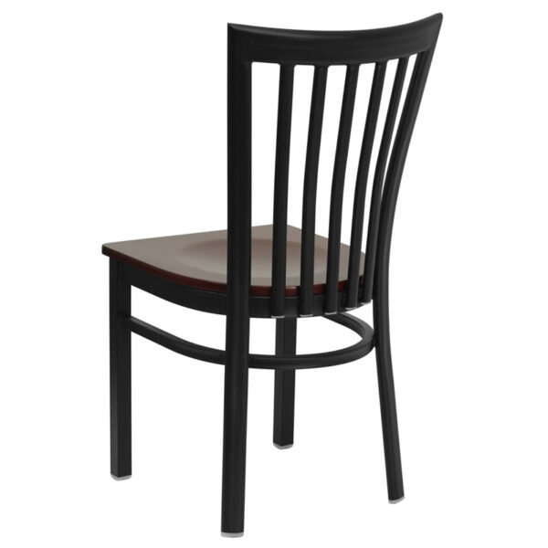 Metal Dining Chair Black School Chair-Mah Seat