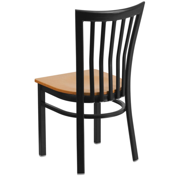 Metal Dining Chair Black School Chair-Nat Seat