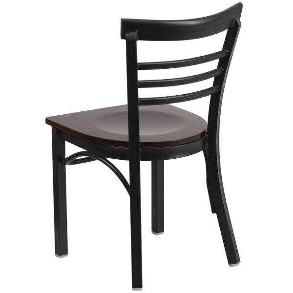 Metal Dining Chair Black Ladder Chair-Wal Seat