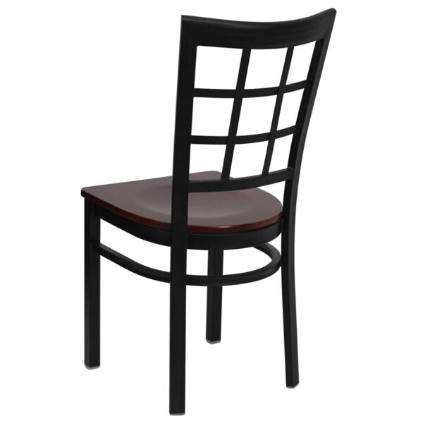Metal Dining Chair Black Window Chair-Mah Seat