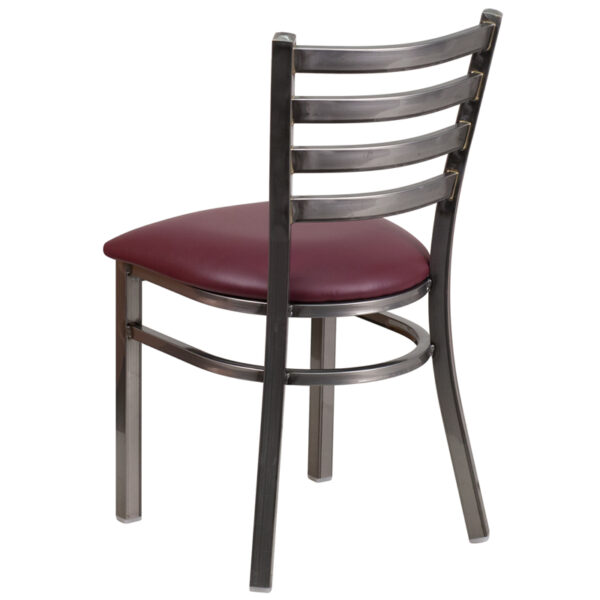 Metal Dining Chair Clear Ladder Chair-Burg Seat