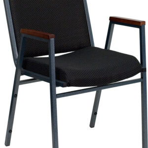 Wholesale HERCULES Series Heavy Duty Black Dot Fabric Stack Chair with Arms