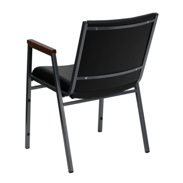 Multipurpose Stack Chair Black Vinyl Stack Armchair
