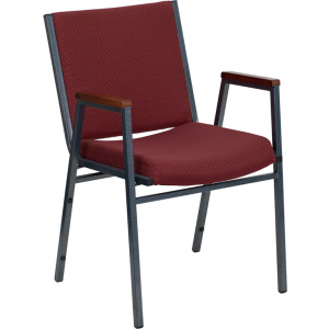 Wholesale HERCULES Series Heavy Duty Burgundy Patterned Fabric Stack Chair with Arms
