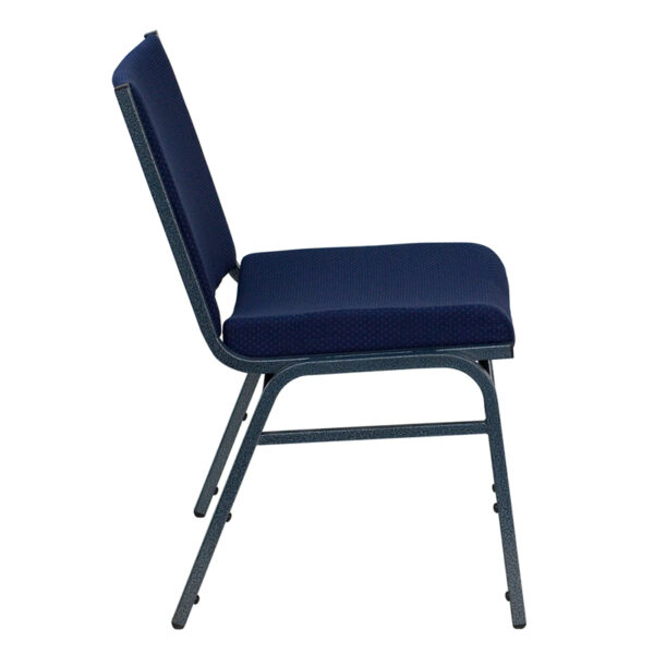 Lowest Price HERCULES Series Heavy Duty Navy Blue Dot Fabric Stack Chair