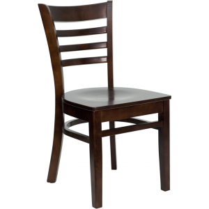 Wholesale HERCULES Series Ladder Back Walnut Wood Restaurant Chair
