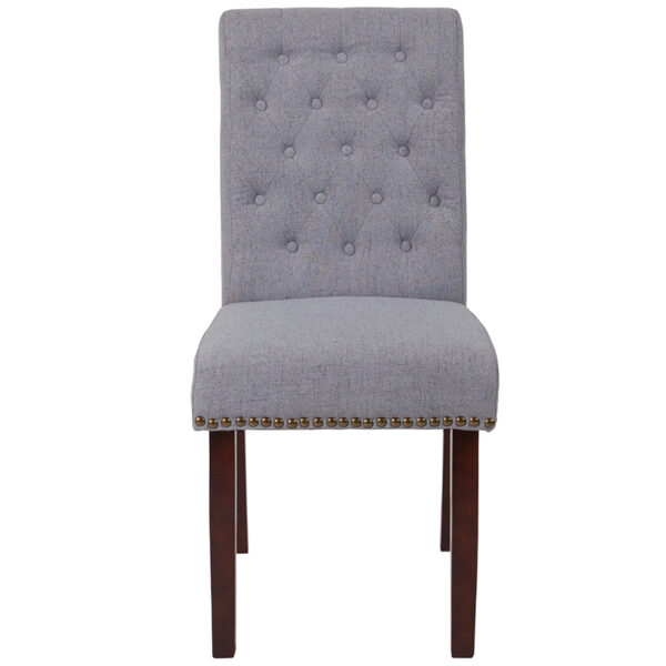 Mid-Century Style Lt Gray Fabric Parsons Chair