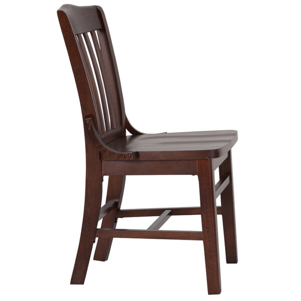 Lowest Price HERCULES Series School House Back Walnut Wood Restaurant Chair