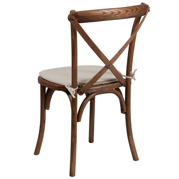 Stackable Bistro Style Chair Pecan Cross Back Chair