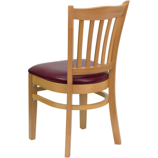 Wood Dining Chair Natural Wood Chair-Burg Vinyl