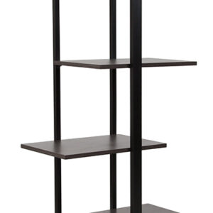Wholesale Homewood Collection 5 Tier Decorative Etagere Storage Display Unit Bookcase with Black Metal Frame in Driftwood Finish