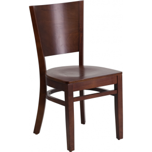 Wholesale Lacey Series Solid Back Walnut Wood Restaurant Chair