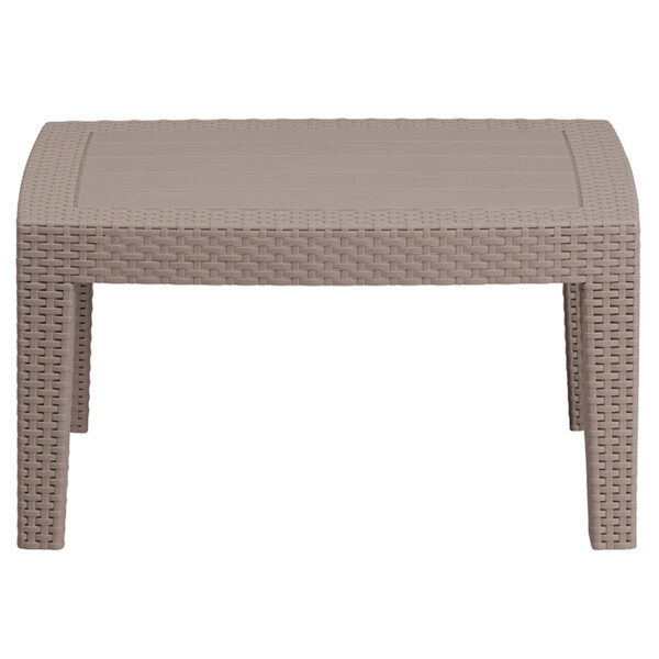 Wholesale Light Gray Faux Rattan Coffee Table