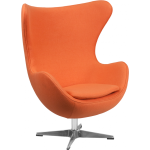 Wholesale Orange Wool Fabric Egg Chair with Tilt-Lock Mechanism