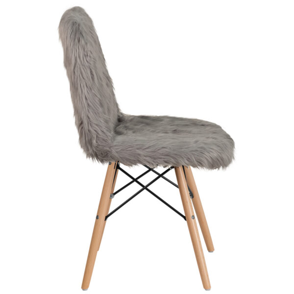 Lowest Price Shaggy Dog Charcoal Gray Accent Chair