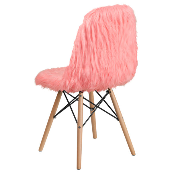 Accent Side Chair Hermosa Pink Shaggy Chair