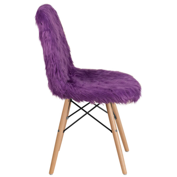 Lowest Price Shaggy Dog Purple Accent Chair