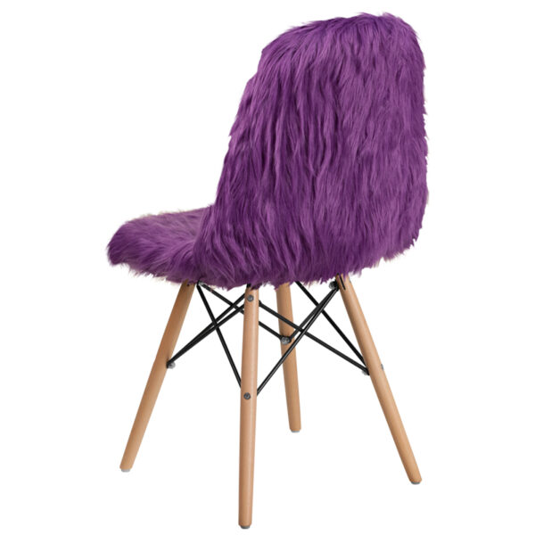 Accent Side Chair Purple Shaggy Chair