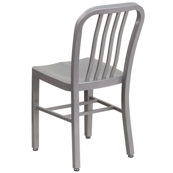 Industrial Style Modern Chair Silver Indoor-Outdoor Chair