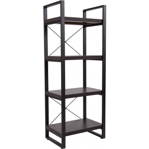 Wholesale Thompson Collection 4 Shelf 62"H Etagere Bookcase in Charcoal Wood Grain Finish