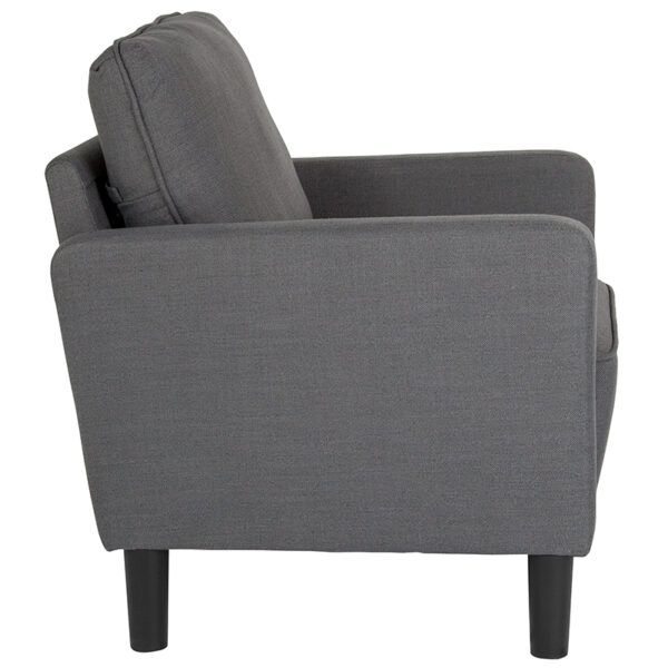 Lowest Price Washington Park Upholstered Chair in Dark Gray Fabric