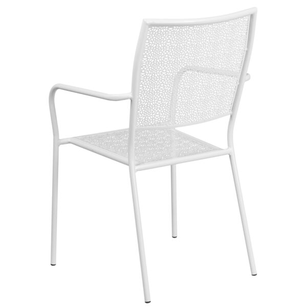 Outdoor Patio Chair White Square Back Patio Chair