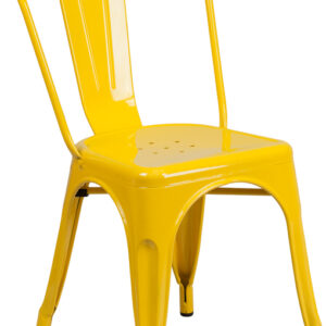 Wholesale Yellow Metal Indoor-Outdoor Stackable Chair