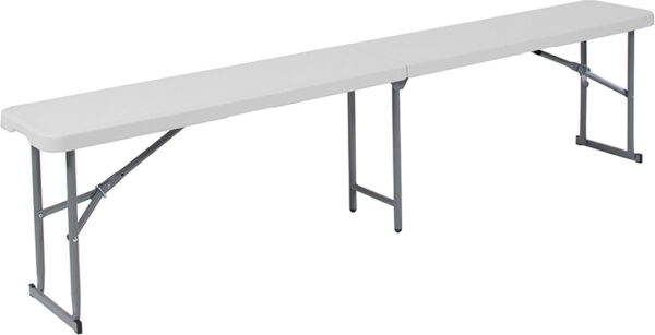 Wholesale 10.25''W x 71''L Bi-Fold Granite White Plastic Bench with Carrying Handle
