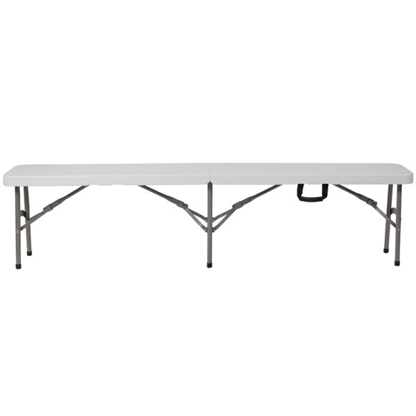 Lowest Price 11''W x 72"L Bi-Fold Granite White Folding Bench with Carrying Handle