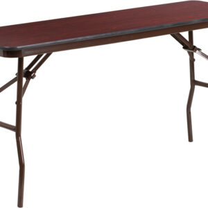Wholesale 18'' x 60'' Rectangular Mahogany Melamine Laminate Folding Training Table