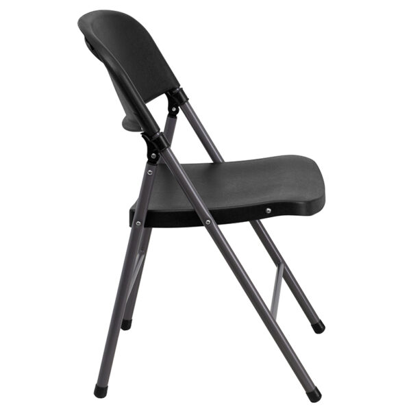 Set of 2 Black Plastic Folding Chairs Black Plastic Folding Chair