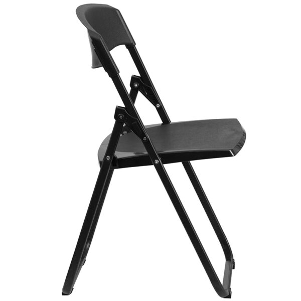 Set of 2 Plastic Folding Chairs Black Plastic Folding Chair