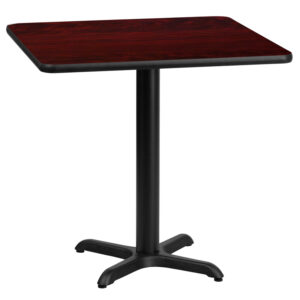 Wholesale 24'' Square Mahogany Laminate Table Top with 22'' x 22'' Table Height Base