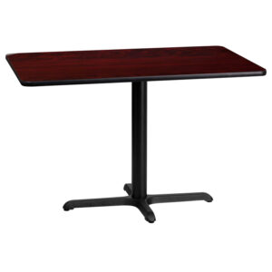 Wholesale 24'' x 42'' Rectangular Mahogany Laminate Table Top with 22'' x 30'' Table Height Base