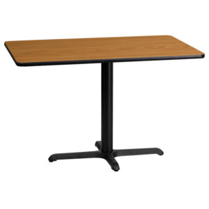 Wholesale 24'' x 42'' Rectangular Natural Laminate Table Top with 22'' x 30'' Table Height Base