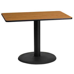 Wholesale 24'' x 42'' Rectangular Natural Laminate Table Top with 24'' Round Table Height Base