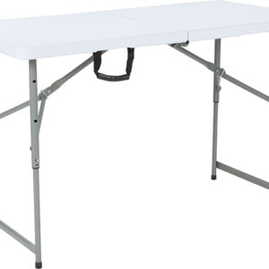 Wholesale 24"W x 48"L Height Adjustable Bi-Fold Granite White Plastic Folding Table
